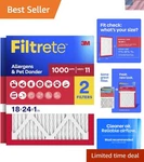 2-PACK 18X24X1 Merv 11 Air Filters With Allergen Protection & Smart App Reminder. Fixed Price $48.99.
