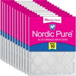 Filter 20X20X1 Merv 10 Furnace Nordic Pure 12 Pack Air Actual Size Mini Pleat. Fixed Price $154.99.