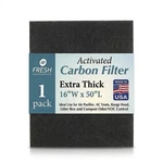Fresh Headquarters Activated Carbon Filter Sheet 16" X 50" 0.5", Black. Fixed Price $46.17.