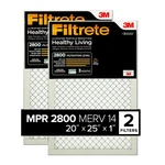 Filtrete Air Filter Merv 14, Mpr 2800 Healthy Living 20X25X1, White. Fixed Price $112.99.