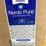 Nordic Pure 16X25X2 Merv 12 Pleated Furnace Air Filters 3 Pack. Fixed Price $23.99.