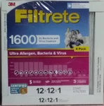 Filtrete Ultra Allergen Bacteria And Virus Filter, 12X12X1 1600 Mpr, 4 Pack. Fixed Price $19.75.