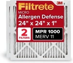 Filtrete 24X24X1 Furnace Air Filter, Merv 11, 3 Month 2-PACK. Fixed Price $49.99.