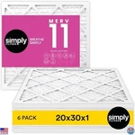 20X30X1 Air Filter Merv 11, Mpr 1000, 6 Pack For Home & Hvac Systems. Fixed Price $102.59.