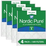 12X12X1 Merv 6 Poly Green Furnace Air Filter 4 Pack - Captures Dust/pollen. Fixed Price $38.71.