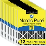 Nordic Pure 14X25X2 Pleated Air Filters Merv 10 Plus Carbon 12 Pack. Fixed Price $177.99.