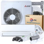 Mitsubishi Hx 24000 Btu Ductless Mini Split Heat Pump Ac System, 20 SEER2 R454B. Fixed Price $3210.00.