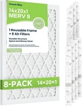 Future Way 14X20X1 Air Filters, 16-PACK With Reusable Frames, Merv 8, Mpr 700. Fixed Price $33.04.
