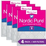 25X25X1 (24 1/2X24 1/2) Nordic Pure Tru Mini Pleat Merv 8 Air Filters Pack. Fixed Price $54.99.