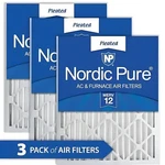 Nordic Pure Merv 12 Pleated & Furnace Air Filters 20X25X2 3 Pack. Fixed Price $50.00.
