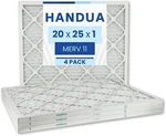4 Pack 20X25X1 Air Filter Merv 11, Plated Furnace Hvac Replacement. Fixed Price $40.49.