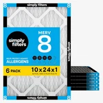 Simply 10X24X1 Air Filter, Merv 8, 6 Pack, For Home Furnace & Hvac (actual.... Fixed Price $55.45.