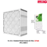 14 X 25 Standard Pleated Air Fpr 5, 12-PACK, Filters Replacement. Fixed Price $54.55.
