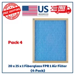 20 X 25 1 Fiberglass Air Fpr Merv 2, 4-PACK, Filters Replacement. Fixed Price $11.95.