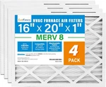 4 Pack 16X20X1 Air Filter Merv 8 Electrostatic Pleated Furnace. Fixed Price $20.89.