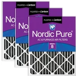 Nordic Pure 14X24X2 Merv 8 Pleated Plus Carbon Furnace Air Filters 3 Pack. Fixed Price $70.73.