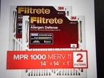New 3M Filtrete 14X14X1 Merv Flat Panel Air Filter 2-PACK. Fixed Price $18.00.