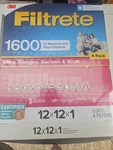 Lot Of Filtrete 1600 Mpr Ultra Allergen Bacteria Virus Filter 12X12X1. Fixed Price $60.00.