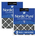 Nordic Pure 20X25X4 (3 5/8) Pleated Air Filter Merv 12 + Carbon Qty. Fixed Price $32.00.