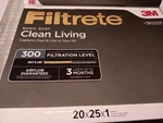 3M Filtrete 300 Dust Reduction Filters 25"X 20"X1" In Technology 4 Pack New. Fixed Price $14.98.