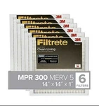Filtrete 14"X14"X1" ( Box Of 6) Clean Living Basic Dust Filter BD11-6PK-1E. Fixed Price $24.75.