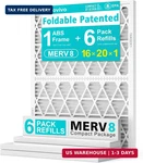 16X25X1 MERV8 Refillable Air Filter Starter Kit, Reusable Foldable Frame. Fixed Price $44.40.
