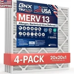 20X20X1 Merv 13 (4-PACK) Furnace Air Filter Electrostatic Pleated Conditioner. Fixed Price $58.85.