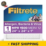 Filtrete 24X24X1 Hvac Air Filter, Mpr 1500 Merv 12 - Single Pack. Fixed Price $43.99.