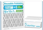 Stafilter Reusable Foldable Air 12X12X1 MERV8 7 Pack Furnace. Fixed Price $34.99.