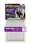 (4 Pack). 12X20X1 (11.7 19.7) Ultra Allergen Reduction 1500 Filter By 3M. Fixed Price $48.99.