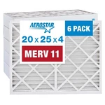 Aerostar 20X25X4 Merv 11 - 6 Count Pleated Hvac, Furnace & Air Conditioner .... Fixed Price $137.78.