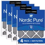 16X20X1 (15 1/2X19 1/2) Furnace Air Filters Merv 12 Pleated Plus Carbon 4 Pack. Fixed Price $54.99.