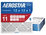 Aerostar 12X12X1 Merv 11 Pleated Air Filter, Furnace 6 Pack (actu. Fixed Price $35.70.