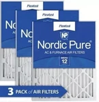 Nordic Pure Merv 12 Pleated 16X20X2 & Furnace Air Filters (3 Pack). Fixed Price $21.25.