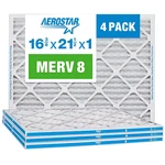Merv Pleated Air Filter 16 3/8"X21 1/2"X1" Furnace 4 Pack. Fixed Price $50.81.