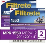 Filtrete Healthy Living 20X20X4 Hvac Furnace Air Filter 1550 Series - 2PACK. Fixed Price $34.99.
