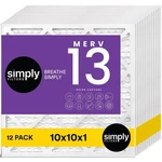 Simply 10X10X1 Air Filter, Merv 13, 12 Pack, For Home Furnace & Hvac (actu.... Fixed Price $129.35.