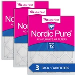12X24X1 (11 3/8X23 3/8) Nordic Pure Tru Mini Pleat Merv Air Filters Pack. Fixed Price $41.99.