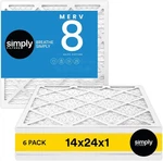 Simply Air Filter, Merv 8, 6 Pack, For Home Furnace 14X24X1, White. Fixed Price $53.39.