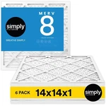 Simply 14X14X1 Air Filter, Merv 8, 6 Pack, For Home Furnace & Hvac Actual .... Fixed Price $58.99.