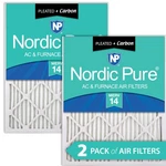 18X18X1 (17 3/4X17 3/4) Pleated Air Filters Merv 14 Plus Carbon 2 Pack. Fixed Price $53.99.