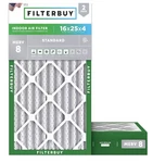 Filterbuy 16X25X4 Air Merv 8 Essential Dust & Allergy Defense (2-PACK). Fixed Price $39.95.