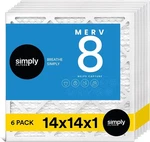 Simply 14X14X1 Air Filter, Merv 8, 6 Pack, For Home Furnace & Hvac (actual. Fixed Price $70.37.