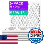 Qingzhug 18X24X1 Merv 13 (6-PACK) Pleated Air Filter (actual Size: 17.75" 23.7. Fixed Price $77.46.