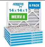 Aerostar 14X14X1 Merv 11 Pleated Air Filter, Furnace 6 Pack (a.... Fixed Price $29.90.