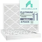 14X25X1 (13.75 24.75) Accumulair Platinum 1-INCH Filter (merv 11) (4 Pack). Fixed Price $38.55.