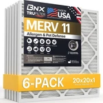 Bnx Trufilter 20X20X1 Air Merv 11 6PACK Made In Usa Allergen Defense.... Fixed Price $83.94.