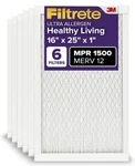 3M (6) Filtrete 16X25X1 Furnace Air Filter, Merv 12, Mpr 1500, Certified Asth. Fixed Price $92.99.