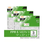 14 X 20 Standard Pleated Air Fpr 5, 3-PACK, Filters Replacement. Fixed Price $17.95.