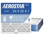 Aerostar 20X20X1 Merv 6 Electrostatic Air Filters For Dust Pack. Fixed Price $34.99.